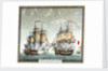 Battle between 32-gun French frigate 'Surveillante' and English 32-gun frigate 'Quebec' by Angeli