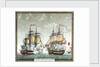 Battle between 32-gun French frigate 'Surveillante' and English 32-gun frigate 'Quebec' by Angeli