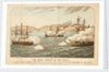 The naval combat in the Pacific, between HMS 'Shah' and 'Amethyst' and the Peruvian Rebel, Ironclad Turret Ram Huascar off Ilo, 29 May 1877 by H.M. Currie & Son