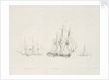 A 60-gun frigate of new construction, with a 38-gun frigate and a cutter nearby by Samuel Rawle