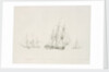 A 60-gun frigate of new construction, with a 38-gun frigate and a cutter nearby by Samuel Rawle