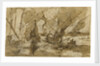 Galleys in a Mediterranean harbour by Italian School