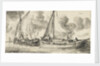 Study of a waterschip and a smalschip - fishing boats by Reinier Nooms