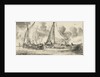 Study of a waterschip and a smalschip - fishing boats by Reinier Nooms
