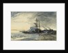 Fishing boats on the seashore by Jules Achille Noel