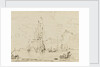 Sketch of shipping off a high coast by Samuel Scott
