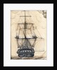 Study of the stern gallery of a vessel, also showing the rigging and sails by unknown