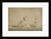 'La Blanche' towing 'La Pique', a French prize, 1795 by Robert Dodd