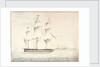 HMS 'Norge' (captured from the Danes 1807) off Pendennis Castle by W. H.