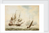 A frigate off Gibraltar by J. Richbell