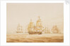 The 'Agamemnon' engaging four French frigates and a brig near Sardinia, 27 October 1793 by Nicholas Pocock
