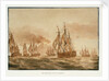 The 'Victory'  with the fleet off Stromboli,  January 1805 by Nicholas Pocock