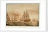 The 'Victory'  with the fleet off Stromboli,  January 1805 by Nicholas Pocock
