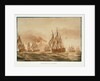 The 'Victory'  with the fleet off Stromboli,  January 1805 by Nicholas Pocock