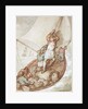 Hoisting sail in a boat by Thomas Rowlandson