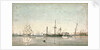 HMS 'Imperieuse'? refitting in the inner harbour of Port Mahon by Robert Hood by Robert Hood