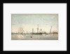 HMS 'Imperieuse'? refitting in the inner harbour of Port Mahon by Robert Hood by Robert Hood