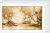 Study for the painting of Bombardment of Algiers, 1816 by George Chambers