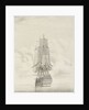 A frigate firing a gun by George Chambers Sr