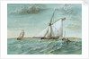Revenue cutter chasing a lugger, circa 1830 showing 'revenue stripes' by unknown