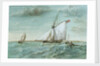 Revenue cutter chasing a lugger, circa 1830 showing 'revenue stripes' by unknown