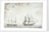 Frigate and paddle steamer by Daniel England