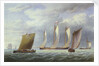 A lugger with other small craft in a fresh breeze by William Joy