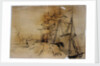 Fishing vessels tied up at a promenade by Wenstad Holst