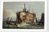 Convicts being rowed out to a prison hulk on the Thames by George Cooke