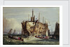Convicts being rowed out to a prison hulk on the Thames by George Cooke