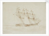 HMS 'Mutine' passing to windward of HMS 'Helena' in a sailing trial, 1 September 1845 by George Pechell Mends
