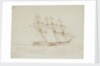 HMS 'Mutine' passing to windward of HMS 'Helena' in a sailing trial, 1 September 1845 by George Pechell Mends