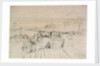 Annotated drawing of Greenwich Pier with a view of the Hospital buildings by Thomas Bush Hardy