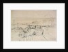 Annotated drawing of Greenwich Pier with a view of the Hospital buildings by Thomas Bush Hardy