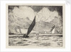 Yachting on choppy water near cliffs 1 by John Everett