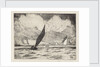 Yachting on choppy water near cliffs 1 by John Everett