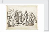Six fishermen and a boy by Willem van de Velde the Elder
