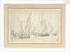 Two schmalschips and two hookers in a moderate breeze by Willem van de Velde the Elder