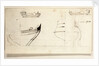 Two views of yacht and profiles of bow and stern by Willem Van de Velde the Younger