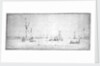 A dogger at anchor with shipping in Dutch waters by Willem Van de Velde the Younger