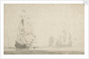 Dutch ships becalmed by Willem Van de Velde the Younger