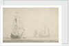 Dutch ships becalmed by Willem Van de Velde the Younger