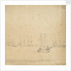 A weyschuit underway with the Dutch fleet at anchor by Willem Van de Velde the Younger
