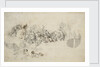 Men jumping into a boat during an action by Willem Van de Velde the Younger