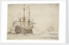 The 'Royal Oak' at anchor by Willem Van de Velde the Younger