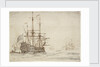 The 'Royal Oak' at anchor by Willem Van de Velde the Younger