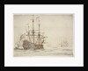 The 'Royal Oak' at anchor by Willem Van de Velde the Younger