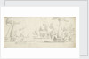 Ships and yachts saluting as barges pull away by Willem van de Velde the Elder