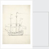 A Dutch flagship at anchor by Willem Van de Velde the Younger