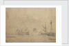 The launch of an English three-decker by Willem Van de Velde the Younger